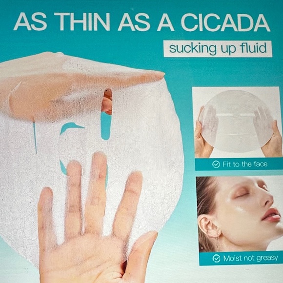 Aqua Blue Hyaluronic Acid Skincare Mask set of 2 - Picture 3 of 7